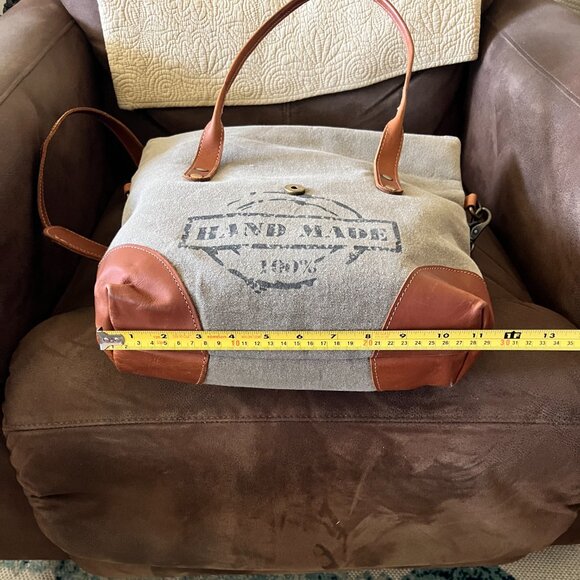 Myra Canvas & Leather Tote Crossbody Bag - Picture 7 of 8